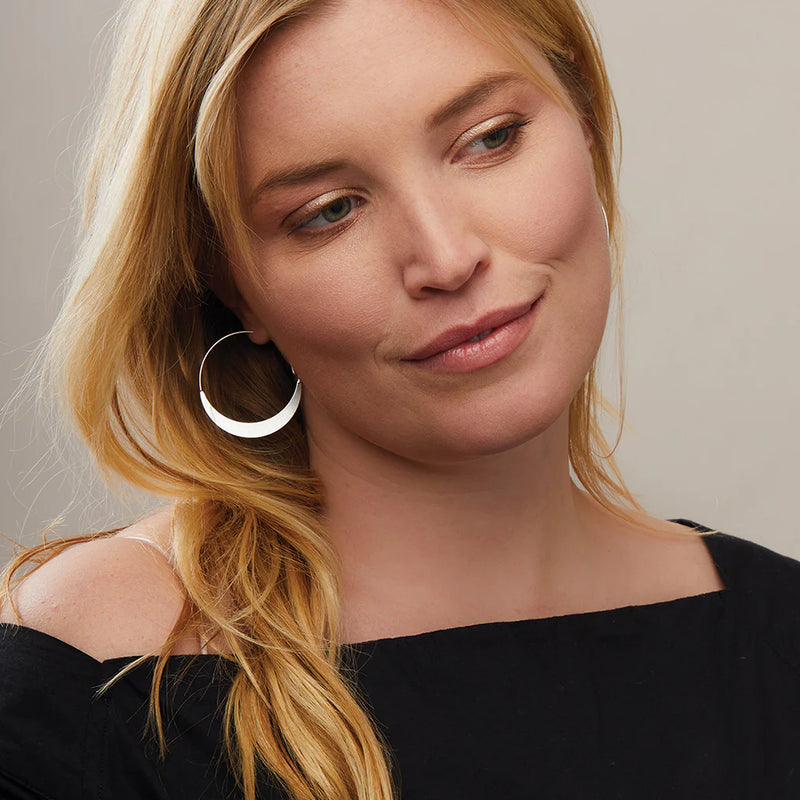 Scout - Refined Earring Collection - Crescent Hoop/Sterling Silver