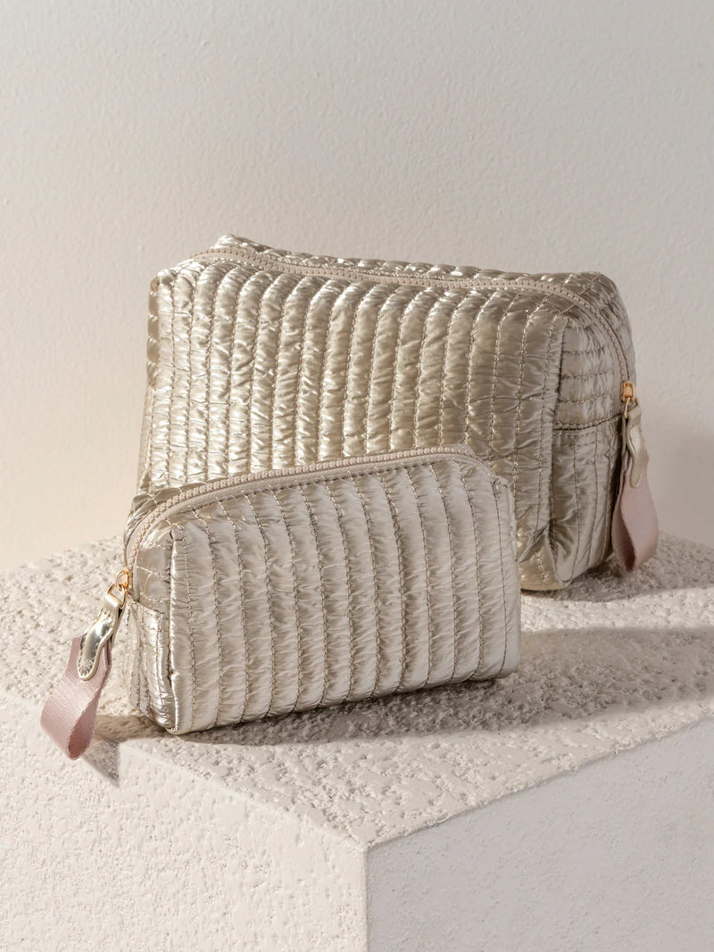 Shiraleah Logan Small Boxy Cosmetic Pouch - Gold