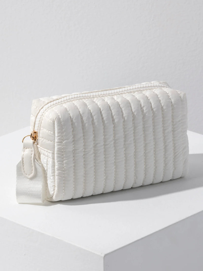 Shiraleah Shiraleah Logan Small Boxy Cosmetic Pouch - Pearl