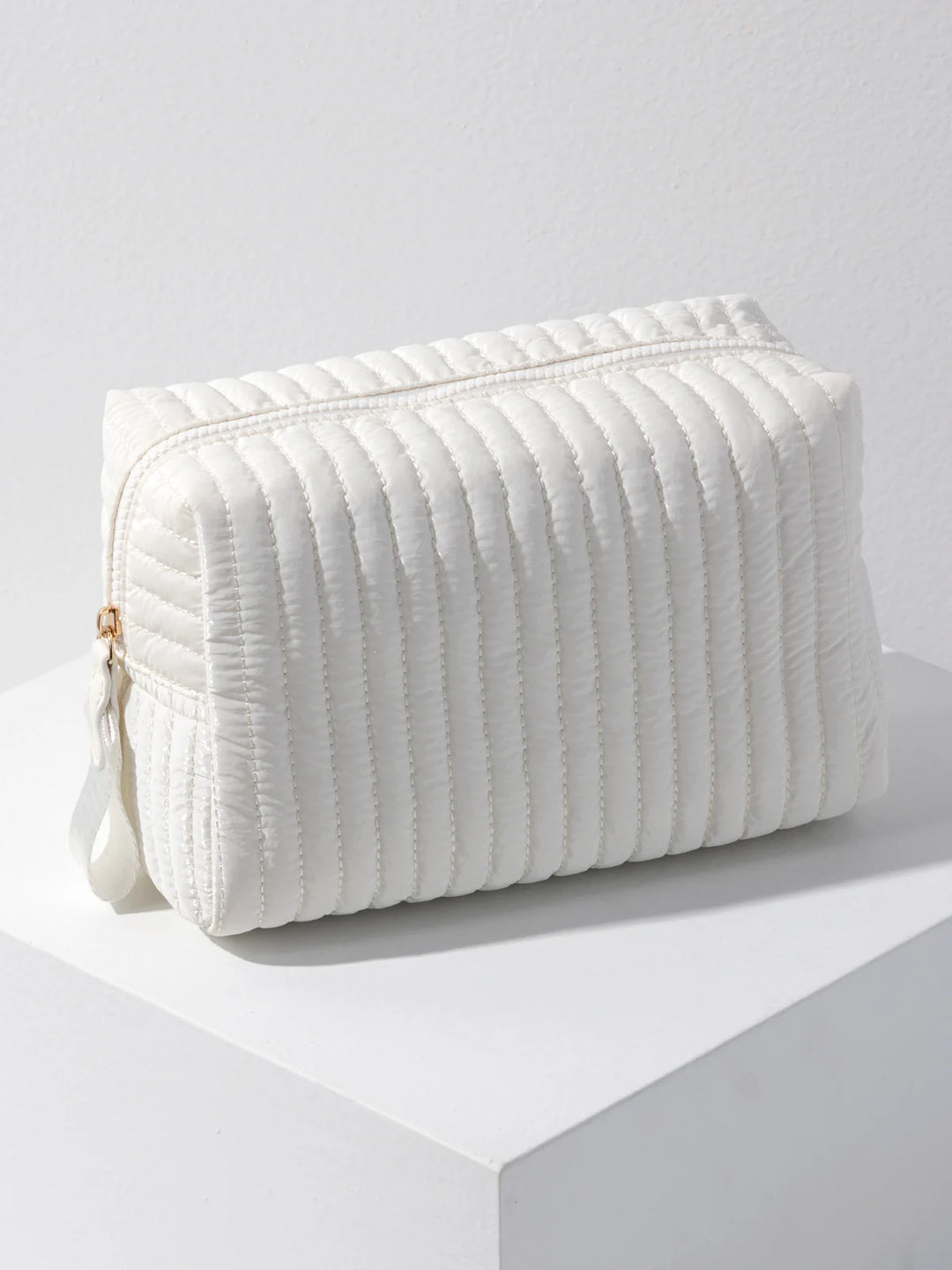 Shiraleah Logan Large Boxy Cosmetic Pouch - Pearl