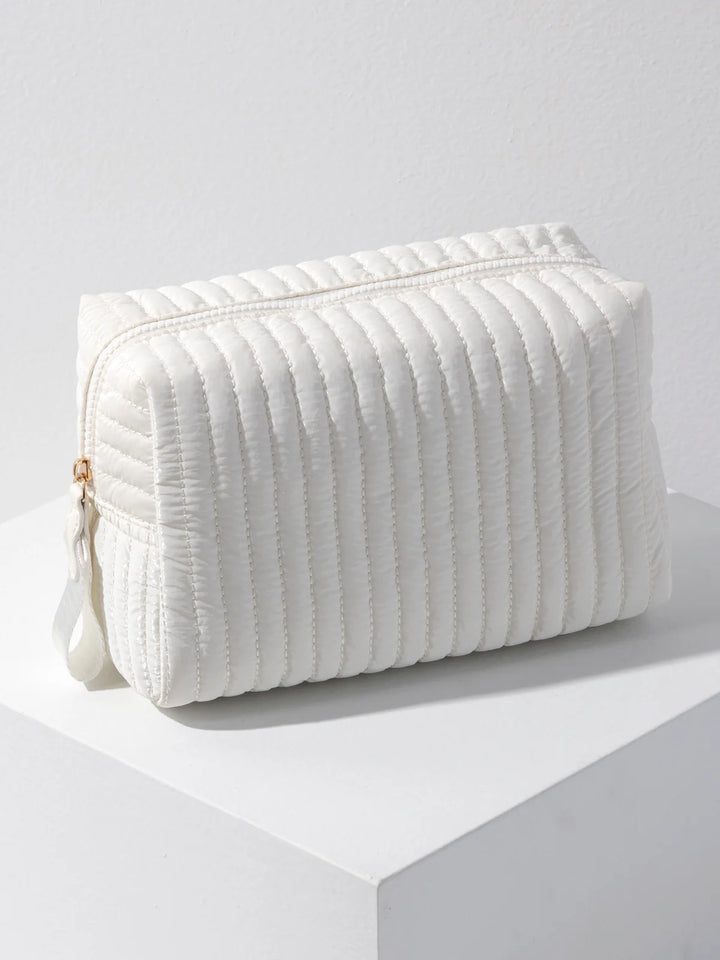 Shiraleah Logan Large Boxy Cosmetic Pouch - Pearl