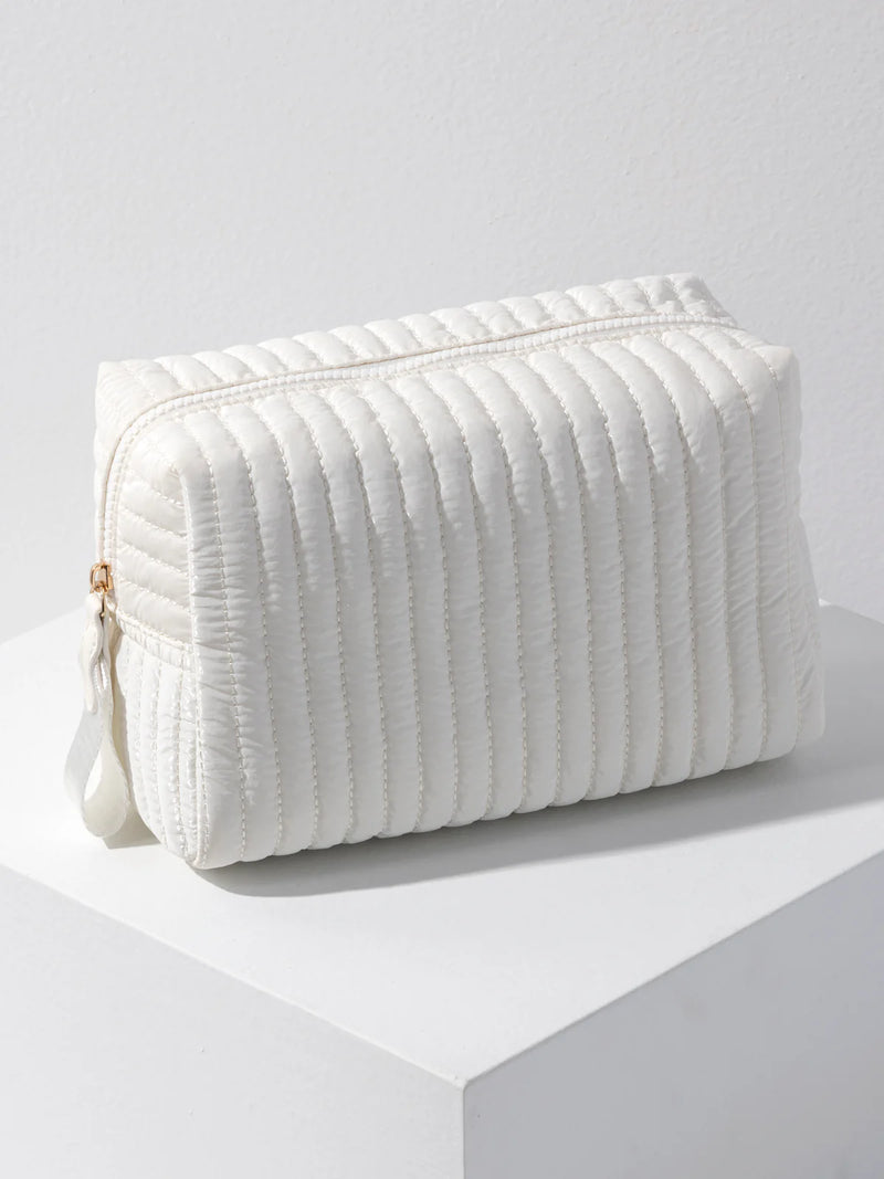 Shiraleah Logan Large Boxy Cosmetic Pouch - Pearl
