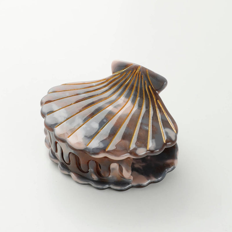 Calacatta Seashell | Hand Painted Seashell Claw Clip