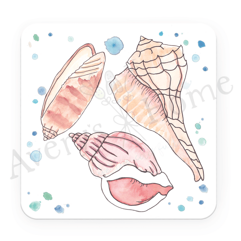Seashell Ocean USA made stone coasters
