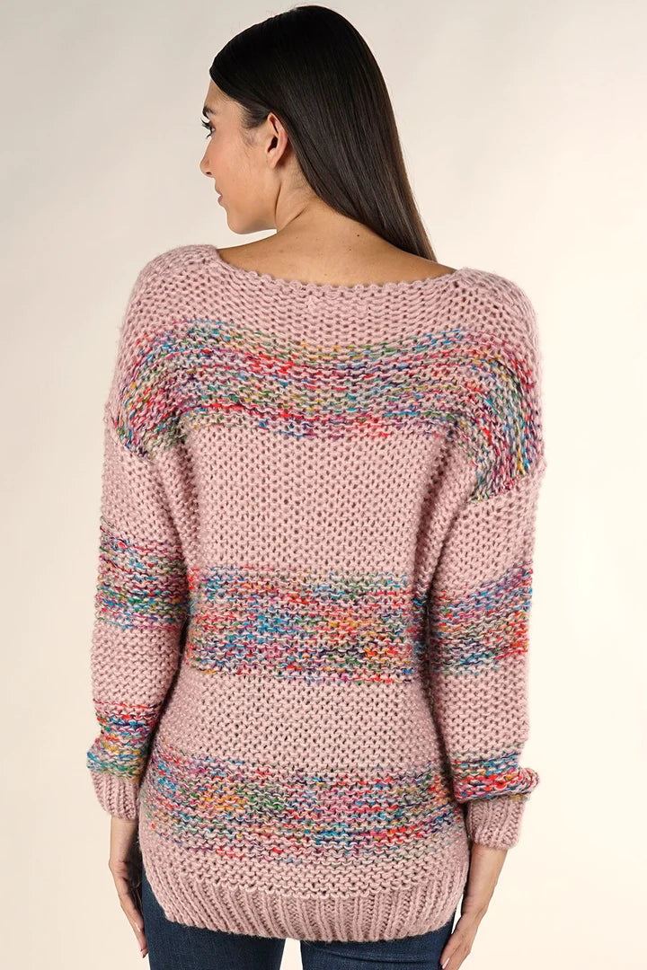 Allie Striped Sweater - Vintage Rose/Multi