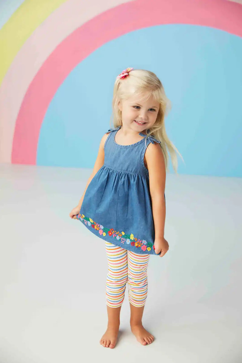 FINAL SALE Mud Pie Toddler Denim Tunic and Legging Set