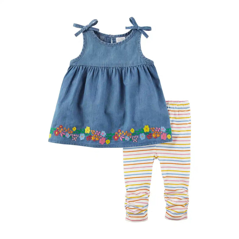 FINAL SALE Mud Pie Toddler Denim Tunic and Legging Set