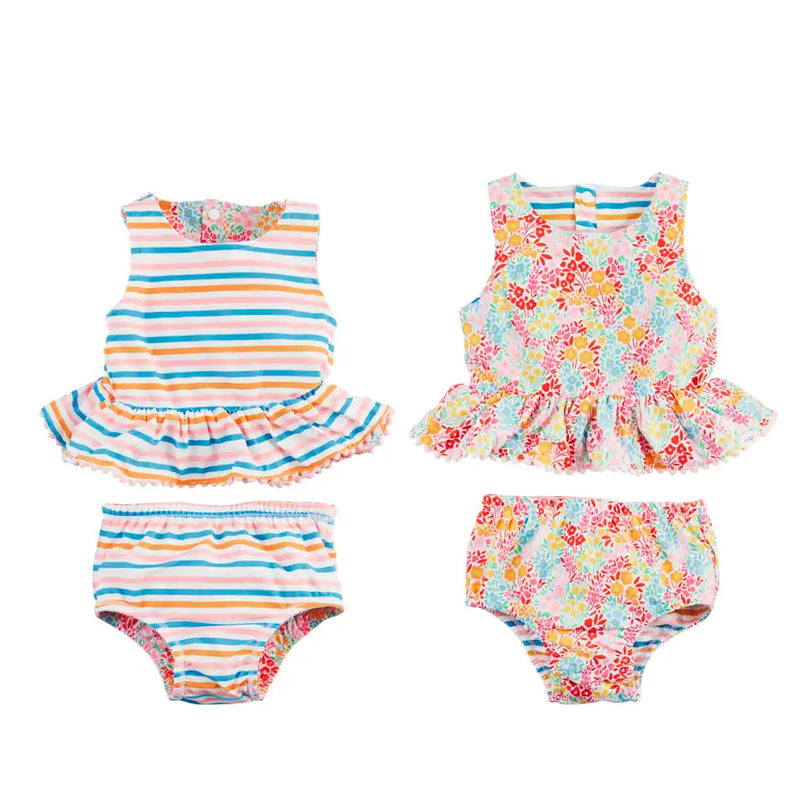 FINAL SALE Reversible Floral and Stripe Girl&