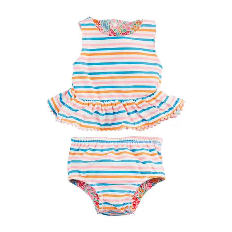 FINAL SALE Reversible Floral and Stripe Girl&