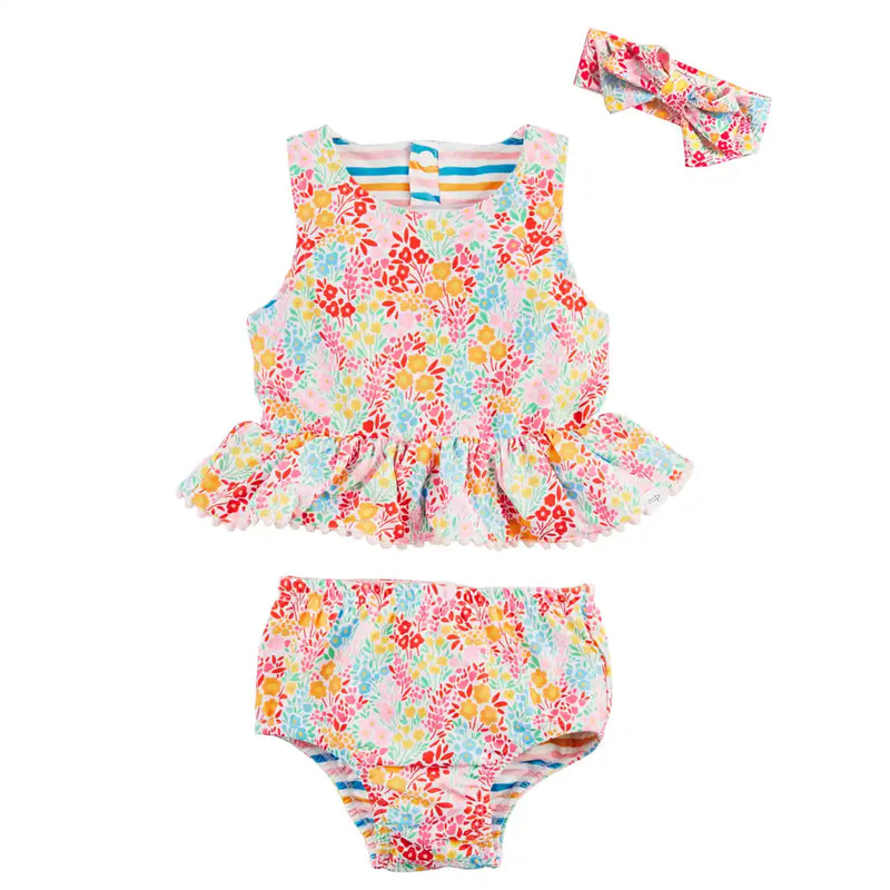 FINAL SALE Reversible Floral and Stripe Girl&