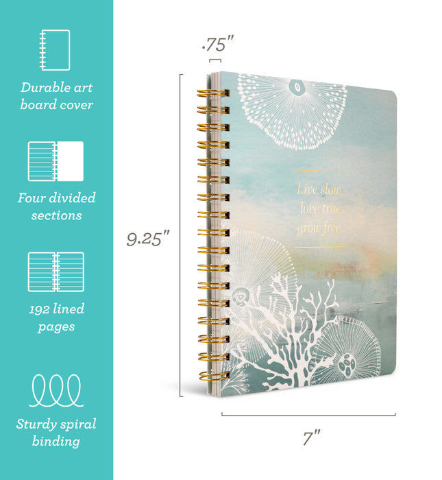 Live Slow, Love True, Grow Free. Spiral Notebook