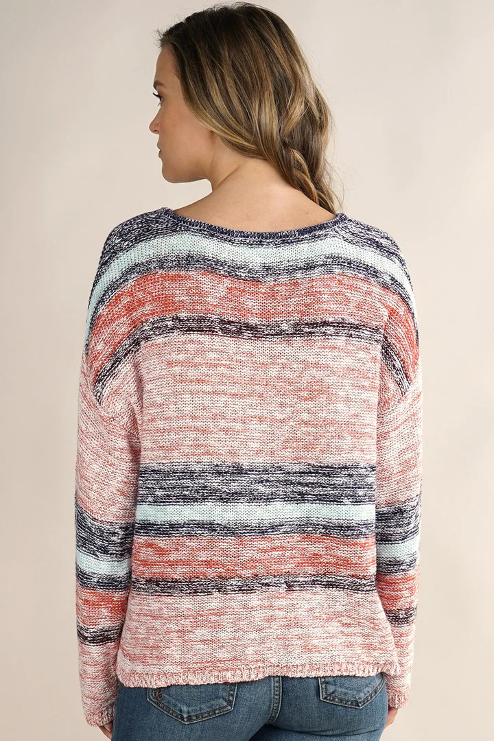 Cozy Striped Crew Neck Pullover Sweater