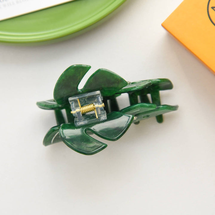 Monstera Deliciosa Leaf Hair Clip with Rhinestones