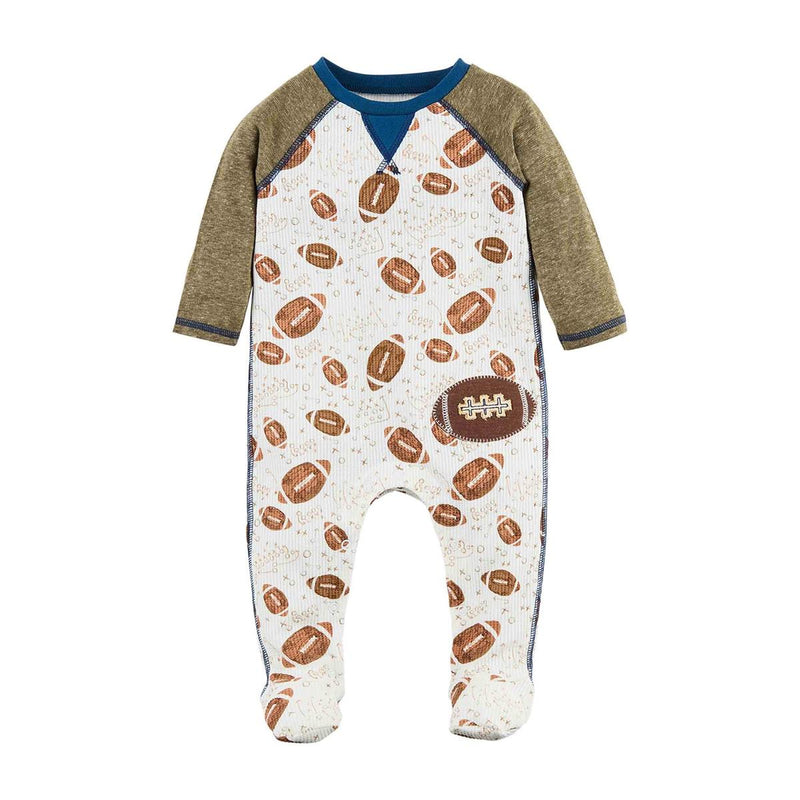Mud Pie Waffle Football Baby Sleeper