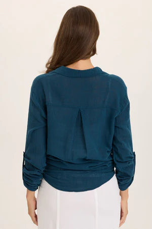 XCVI Wearables Porter Blouse - Abyss Pigment