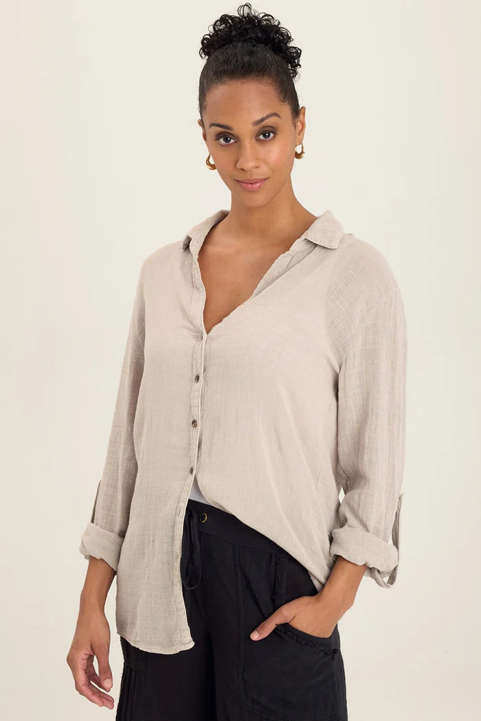 XCVI Wearables Porter Blouse  in Ripple Pigment