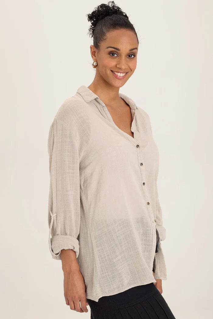 XCVI Wearables Porter Blouse  in Ripple Pigment