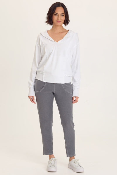 XCVI Wearables Rosalyn Fleece Casual Hoodie  in White