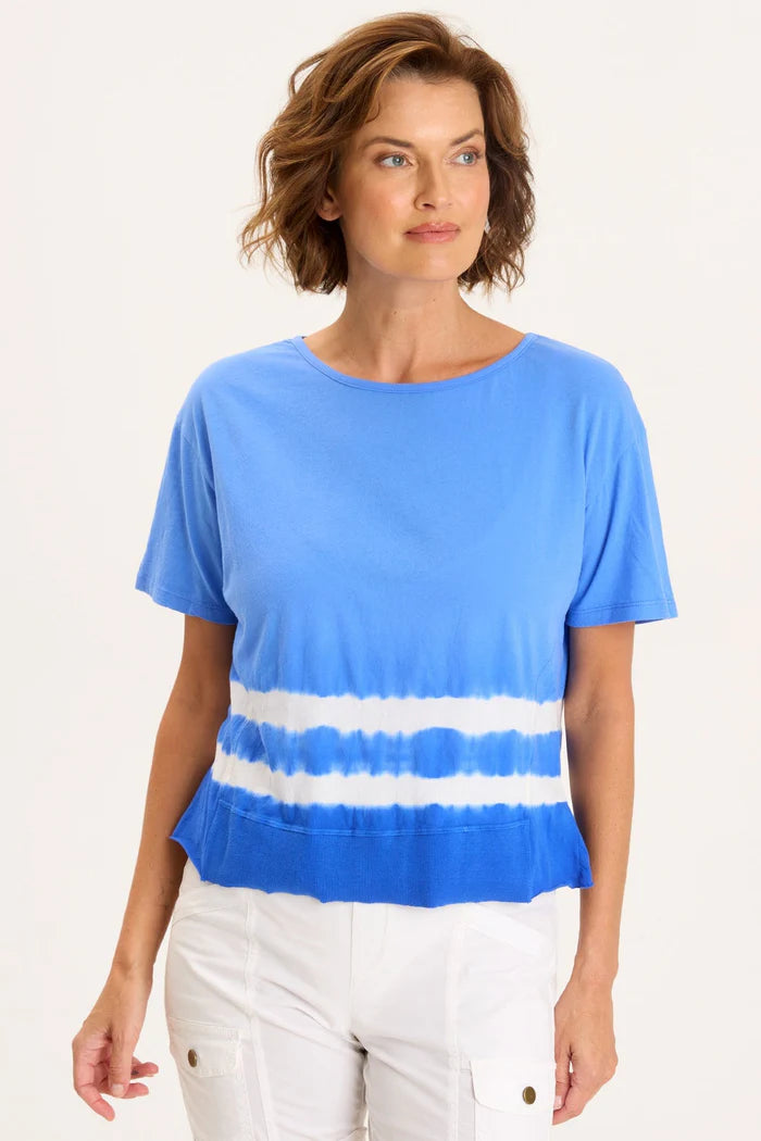 XCVI Wearables Steph Tee - Caravel Wash: Cobalt
