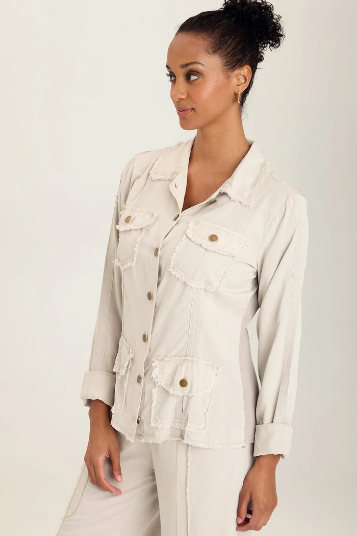 XCVI Twill Safari Jacket - Ripple Pigment