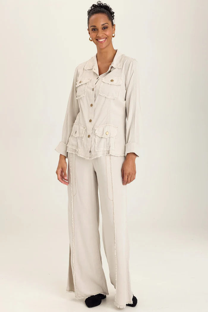 XCVI Twill Safari Jacket - Ripple Pigment