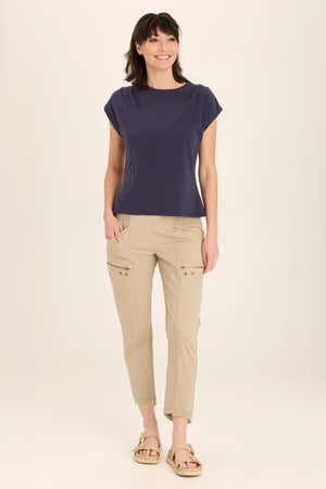 XCVI Wearables Slub Arwen Top - Navy