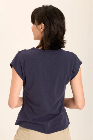 XCVI Wearables Slub Arwen Top - Navy