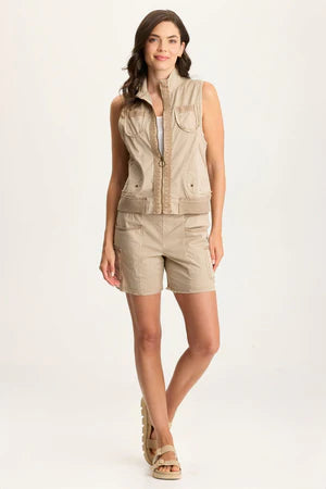 XCVI Erna Poplin Multi-Pocket Short - Tanglewood Pigment