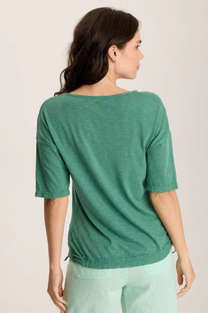 XCVI Rajni V-Neck Cinchable Hem Tee  in Feldspar