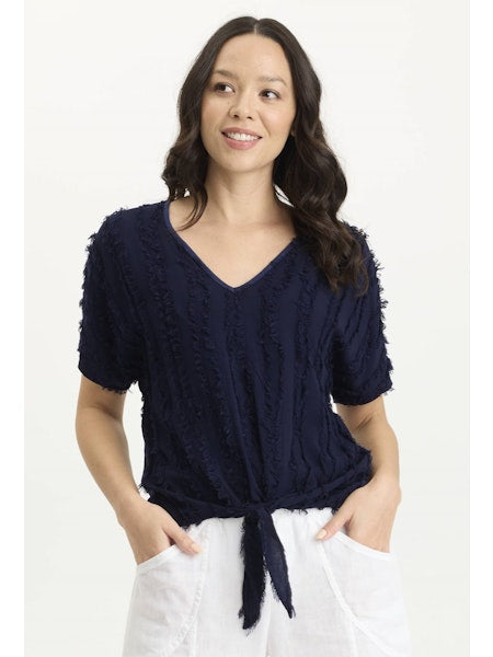 XCVI Curine V-Neck Adrift Pigment