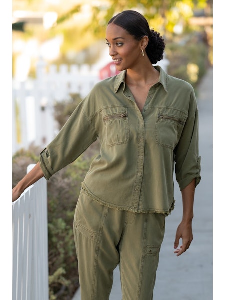 XCVI Wearables Knapp Button Up - Kombu Pigment