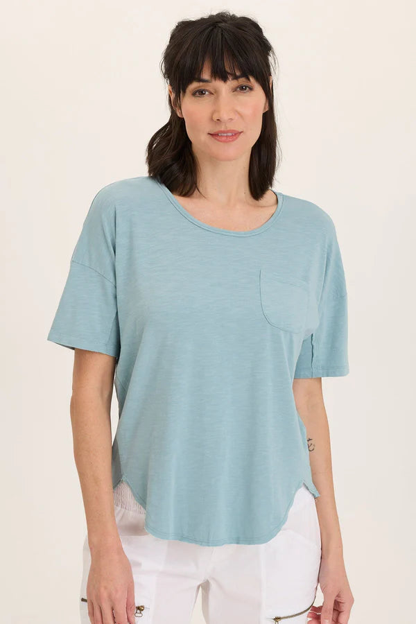 XCVI Wearables Duvall Soft Jersey Oversize Tee - Ocean Front