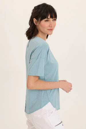 XCVI Wearables Duvall Soft Jersey Oversize Tee - Ocean Front
