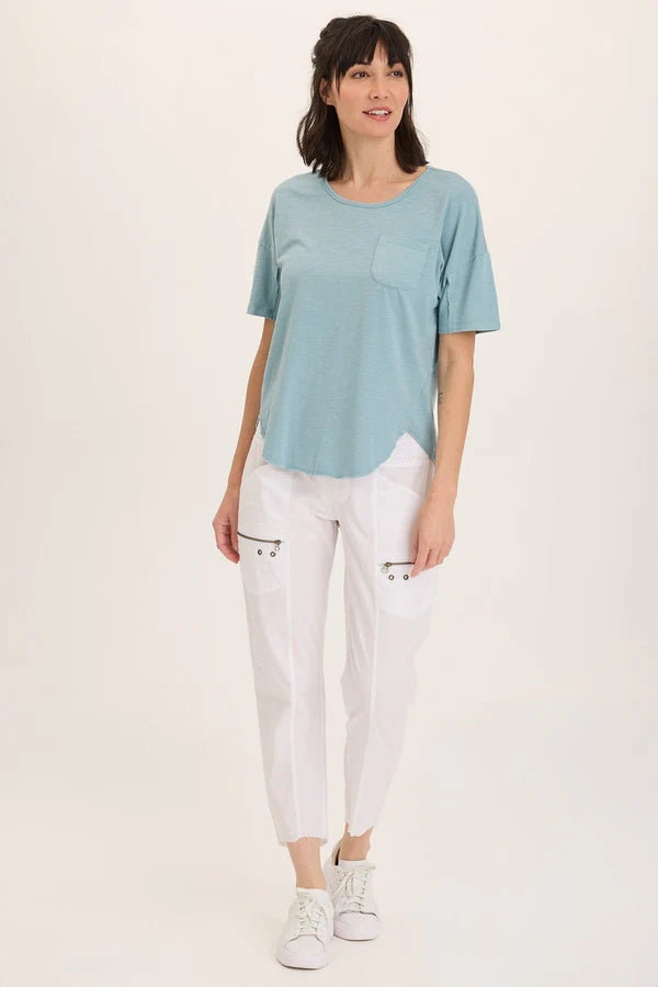 XCVI Wearables Duvall Soft Jersey Oversize Tee - Ocean Front
