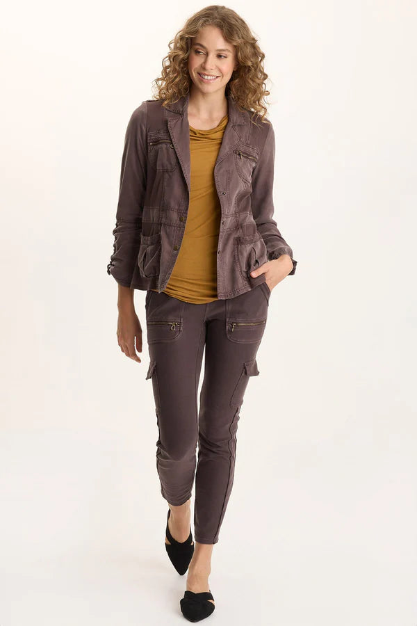 XCVI Keelie Twill Knit Elevated Pocket Legging  in Bistro Pigment