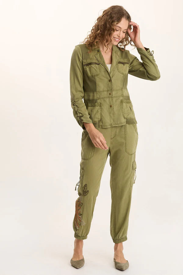 XCVI Jesper Soft Twill Utility Jacket  in Thicket Pigment