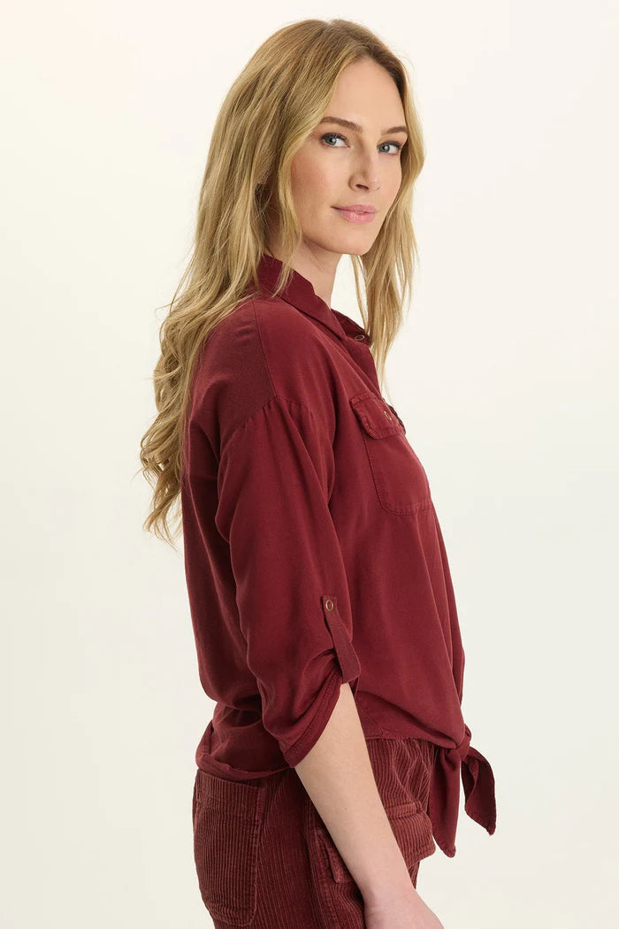 XCVI Wearables Tyrell Lightweight Tie-Front Button-Up  in Salem&