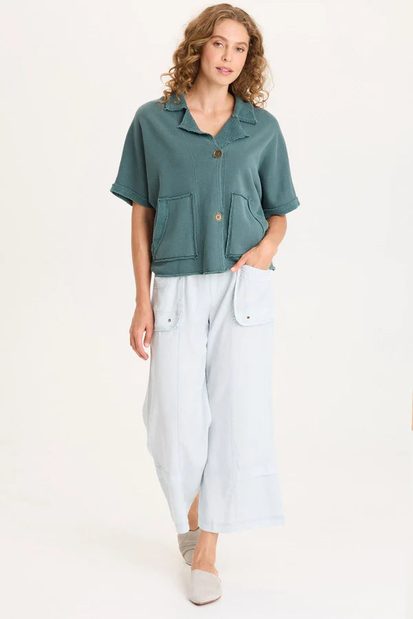 XCVI Mallis Pull-On Twill Gaucho Pant  in Carefree Pigment