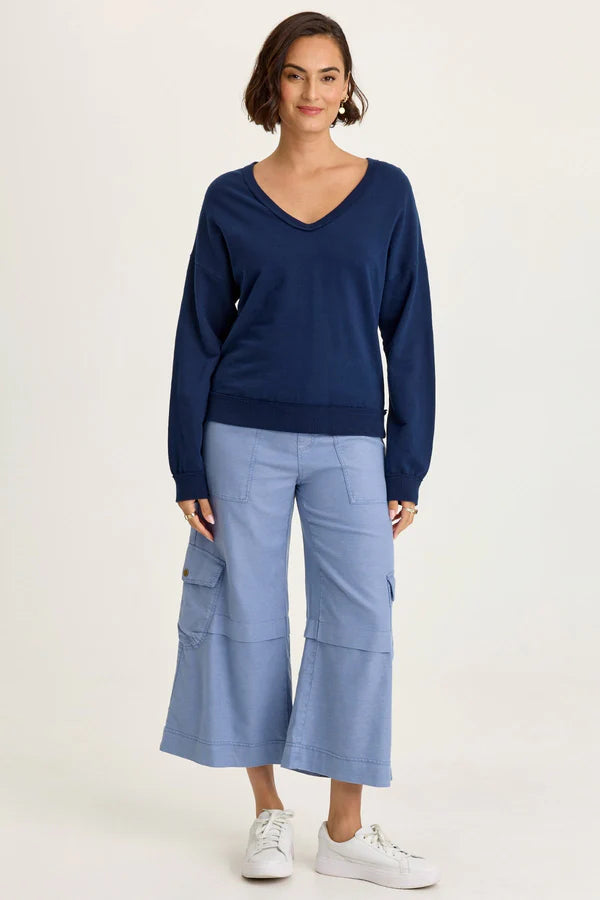 XCVI Wearables Rosalina Twill Cargo Gaucho Crop  in Shasta Lake