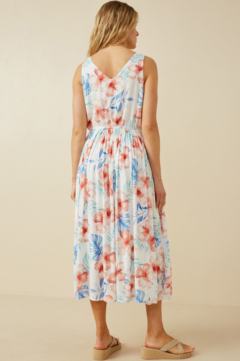 FINAL SALE Romantic Floral Midi Dress