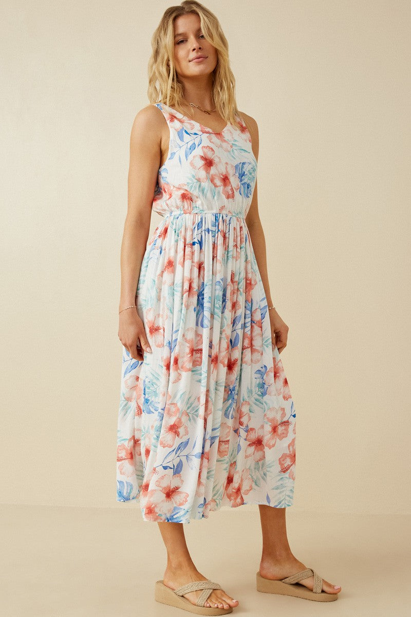 FINAL SALE Romantic Floral Midi Dress