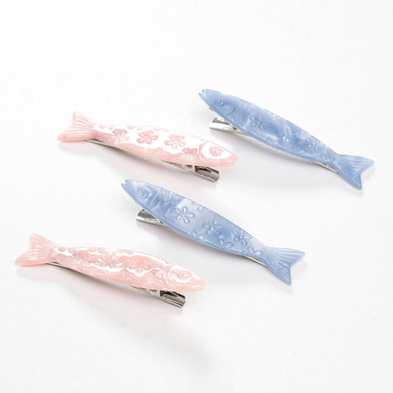 Saltwater Floral Sardine Fish Barrette Hair Clip