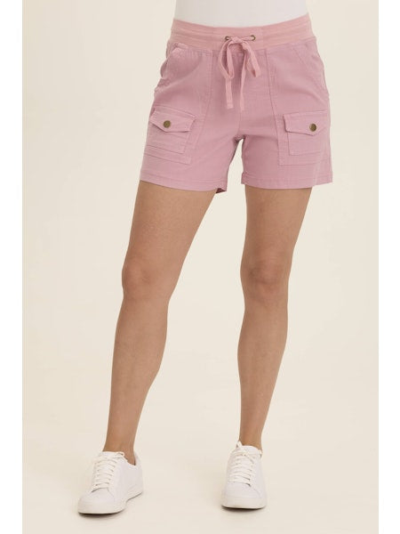 XCVI Wearables Milton Stretch Twill Cargo Short  in Sweet Pea