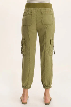 XCVI Darri Embroidered Pull-on Soft Twill Jogger  in Thicket Pigment