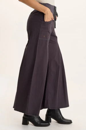 XCVI Darri Nevins Soft Volume Wide Leg Drawstring Pant  in Ashlar