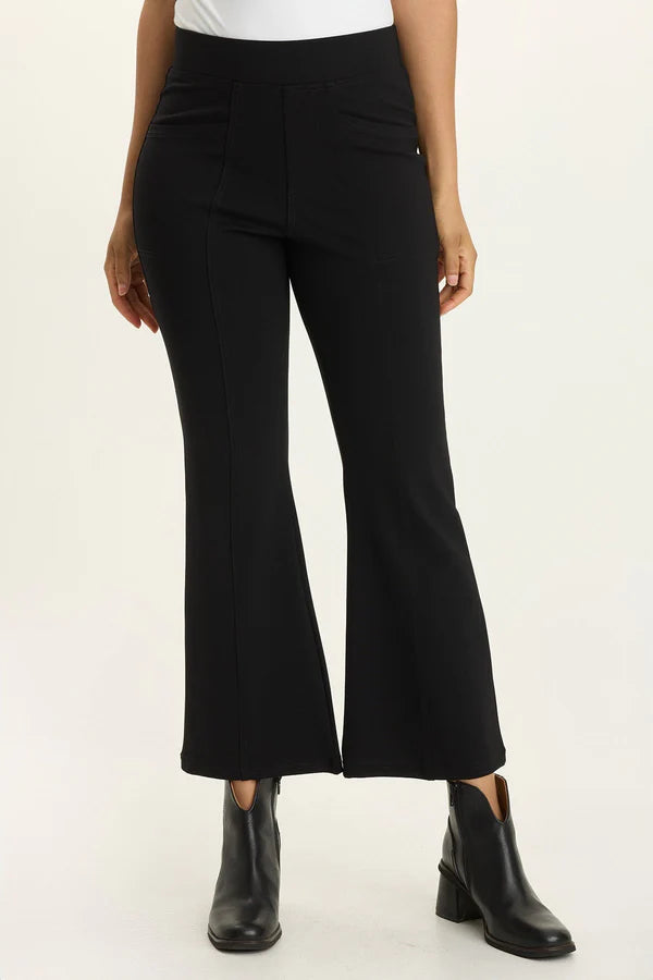 XCVI Wearables Yanis Ponte Pull-On Flare Pant  in Black