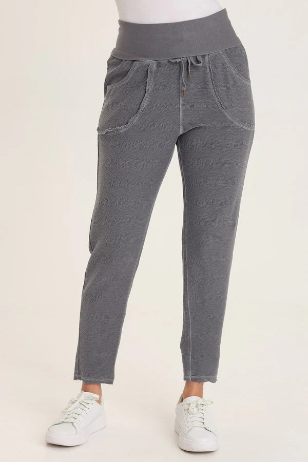 XCVI Wearables Kiefer Slim Leg Crepe Knit Pant  in Nebulous Pigment