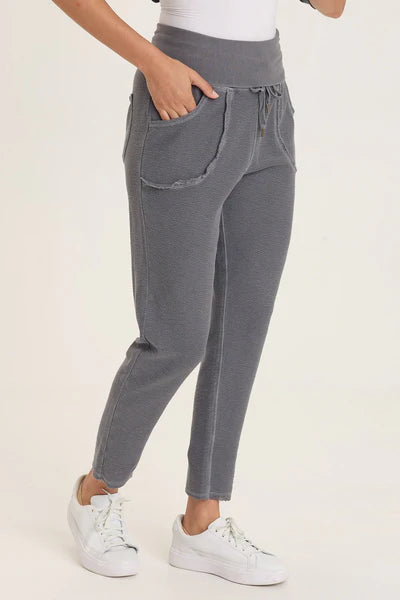 XCVI Wearables Kiefer Slim Leg Crepe Knit Pant  in Nebulous Pigment