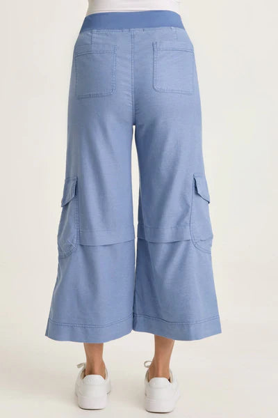 XCVI Wearables Rosalina Twill Cargo Gaucho Crop  in Shasta Lake