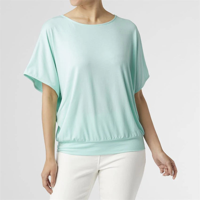 FINAL SALE Coco + Carmen Laini Banded Hem Dolman Top - Aqua